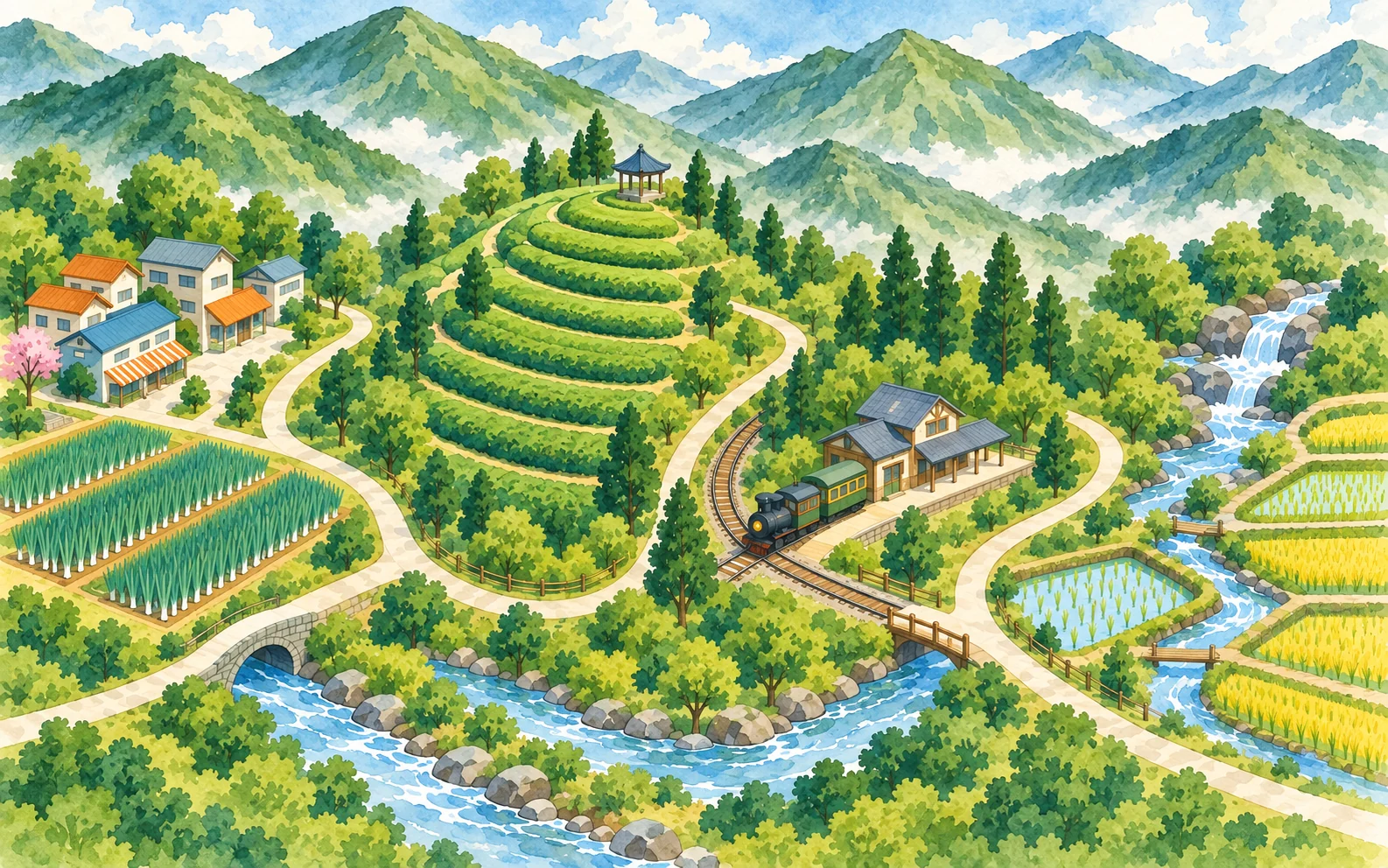 串聯四個地區的拾農誌插畫